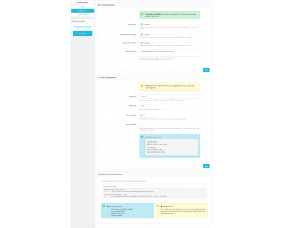 Registrador avanzado de PrestaShop