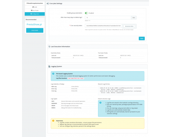 Automatic customer group change for PrestaShop