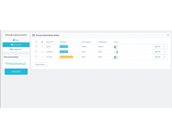 Automatic customer group change for PrestaShop