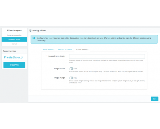 Instagram module for PrestaShop