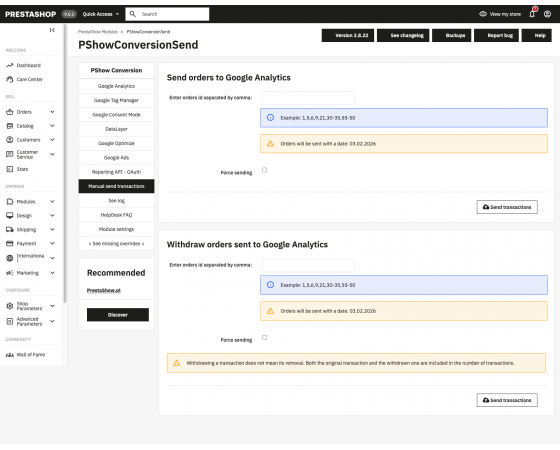 PrestaShop Google Analytics - Konwersja Ads + Google Optimize + Google Tag Manager
