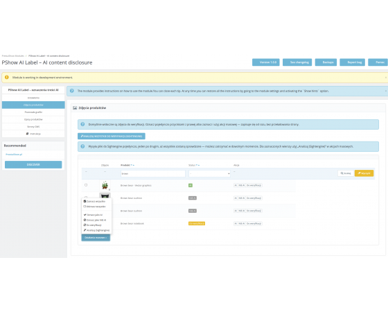 PrestaShop AI Act - czytelne oznaczenie treści AI w sklepie PrestaShop AI Act - czytelne oznaczenie treści AI w sklepie
