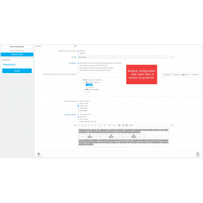 PrestaShop - dodatkowe zakładki i sekcje na stronie produktu PrestaShop - dodatkowe zakładki i sekcje na stronie produktu
