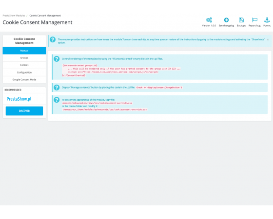 Zarządzanie zgodą na pliki cookie w PrestaShop