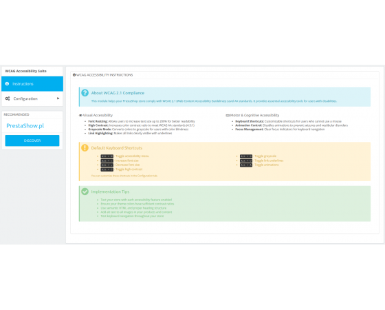 PrestaShow Accessibility PRO – WCAG 2.1 AA dla PrestaShop