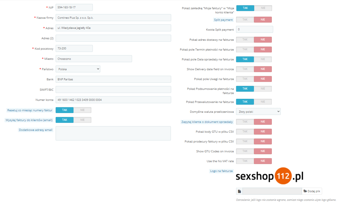 Dostosuj zawartość faktur oraz wygląd faktury do swoich potrzeb.