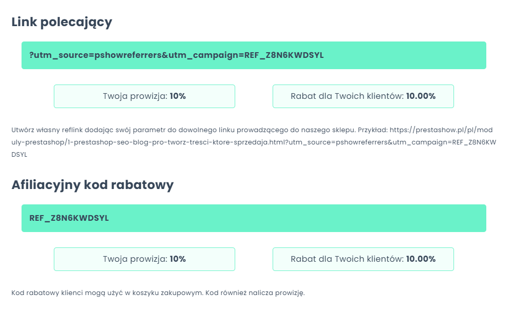 PrestaShop Reflinks